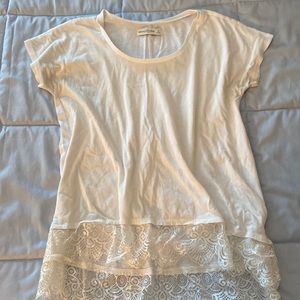 Abercrombie & Fitch Lace-Trim Tee